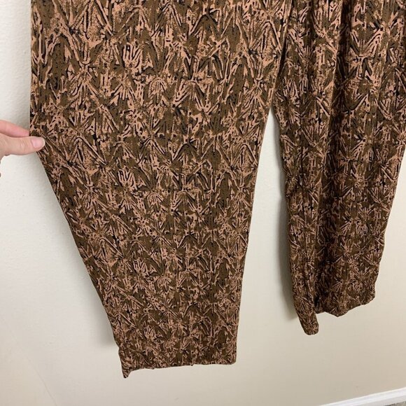 Vintage Carole Little Womens 14 Pants Pull On Rayon 80s Brown Beaded Boho Hippie - Picture 10 of 16